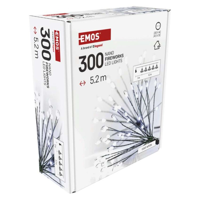 LED svetelná reťaz – svietiace trsy, nano, 5,2 m, vnút., studená biela, časovač 10