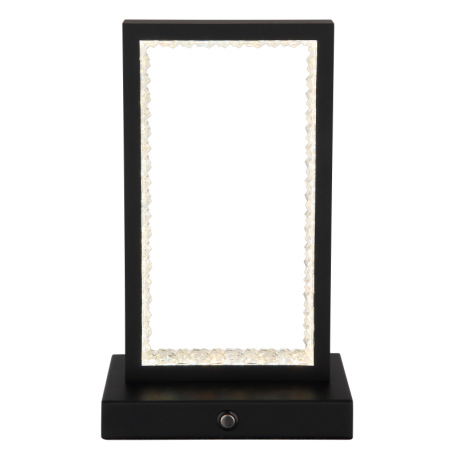 Nabíjateľná stolová lampa, kov čierny, akryl, kábel PVC čierny, dotykové zapnutie/vypnutie, plynulý 3