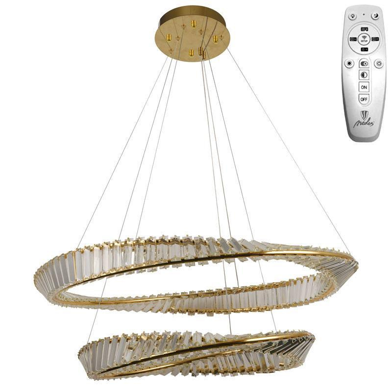 LED krištáľové svietidlo + diaľkový ovládač 90W - J6351/GCH 11