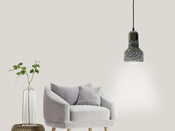 Závesné svietidlo Terrazzo / čierna 1 x E27 - ME0214R/B 2