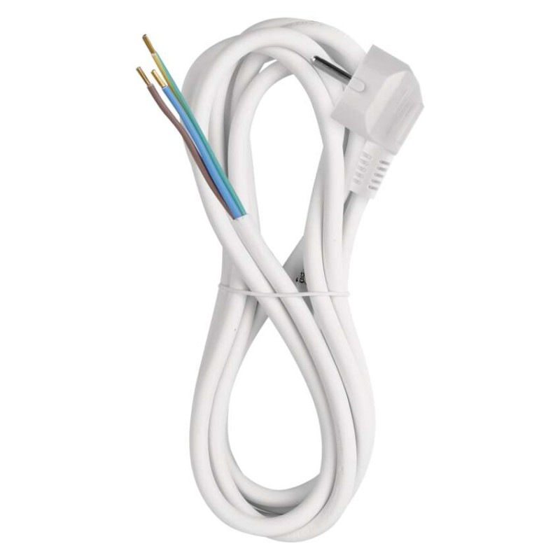 Flexo šnúra PVC 3× 1,5mm2, 3m, biela