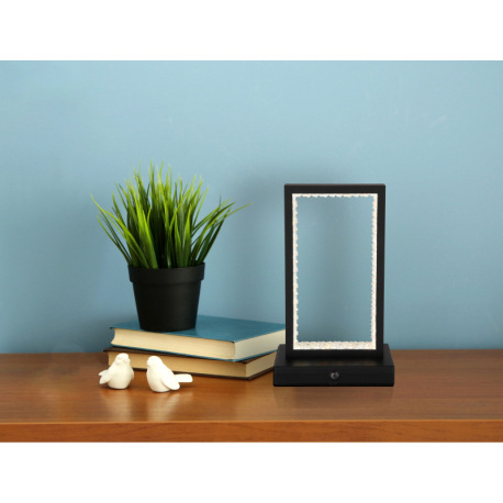 Nabíjateľná stolová lampa, kov čierny, akryl, kábel PVC čierny, dotykové zapnutie/vypnutie, plynulý 12