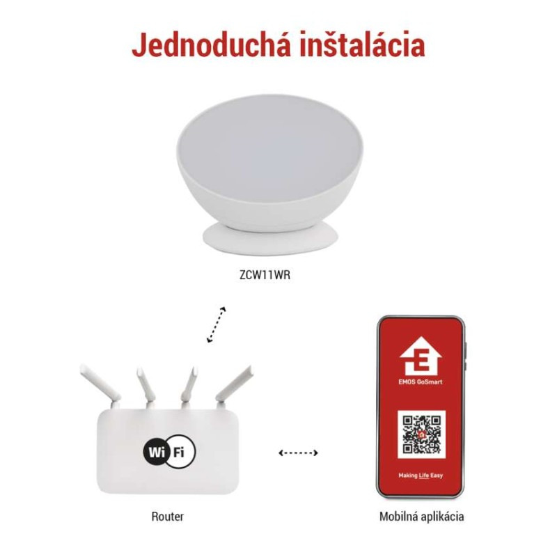 GoSmart LED ambientná lampa, biela, teplá biela–studená biela/ RGB, WiFi 5