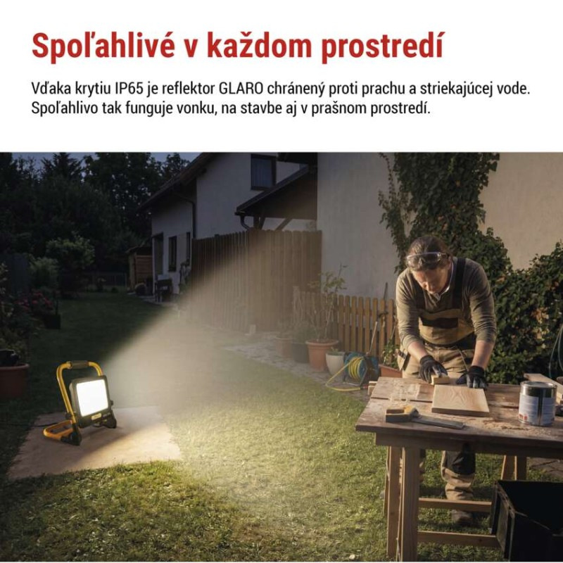 LED reflektor GLARO 100 W, žlto-čierny, IP65, 10 000 lm, neutrálna biela 6