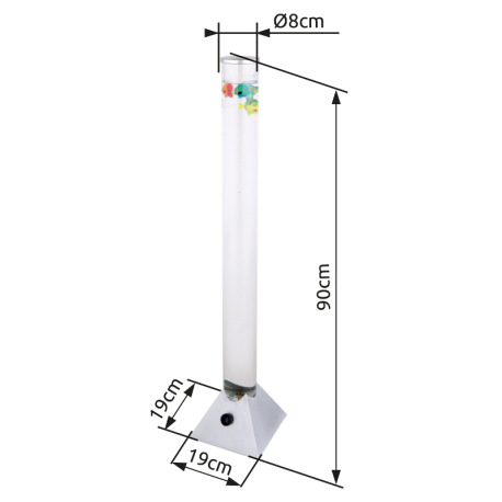 Stojanové svietidlo, plast sivý a priehľadný, čierny PVC kábel, s vypínačom na kábli, RGB zmena farb 15