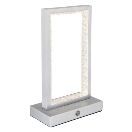 Nabíjateľná stolová lampa, hliník, akryl, čierny PVC kábel, dotykové zapnutie/vypnutie, plynulý doty