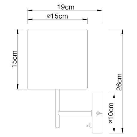 Nástenné svietidlo, kov nikel matný, plast, textil strieborný, vypínač, ŠxV:150x260, H:190, bez žiar 5