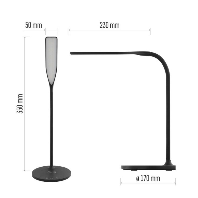 LED stolná lampa OSCAR, čierna 2