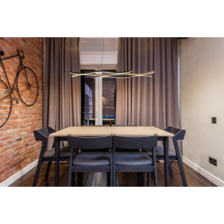 Závesné svietidlo kov čierny matný, plast biely, hliník čierny matný, hliník imitácia dreva, kábel P 8