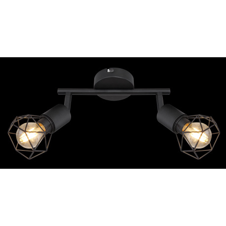 Stropné svietidlo, kov čierny, DxŠxV: 220x80x180, bez žiaroviek 2xE14, max. 40W 230V 5