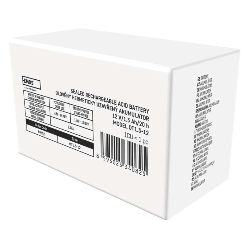 Bezúdržbový olovený akumulátor 12 V/1,3 Ah, faston 4,7 mm 7
