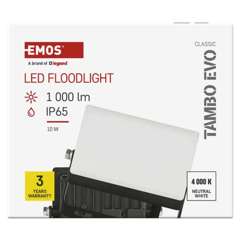 LED reflektor TAMBO EVO, 10 W, 1000 lm, IP65, čierny 11