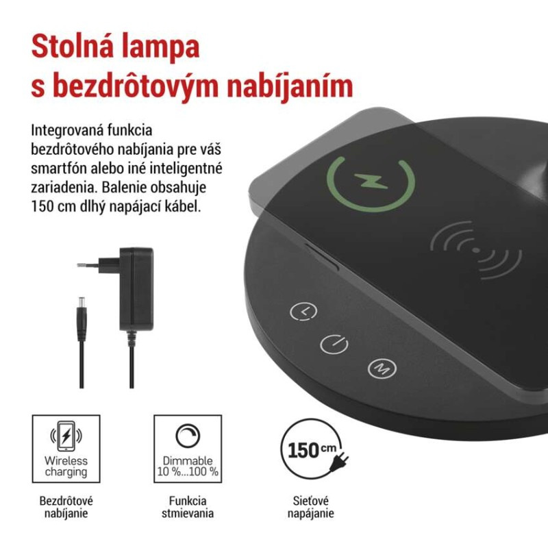 LED stolná lampa OSCAR, čierna 5