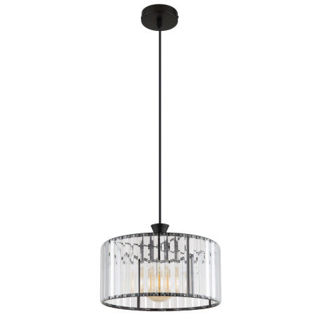 Závesné svietidlo, kov čierny, akrylové krištále číre, kábel PVC čierny, ø: 310mm, V: 1200mm, bez ži 11