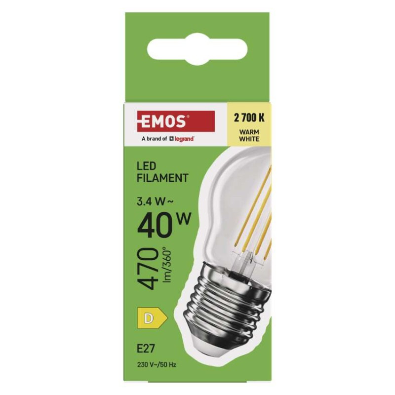 LED žiarovka Filament Mini Globe / E27 / 3,4 W (40 W) / 470 lm / Teplá biela 4