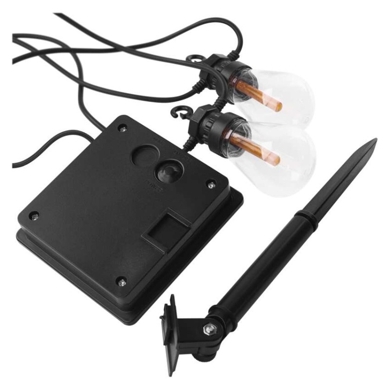 LED svetelná reťaz so solárnym panelom – 10x párty žiarovky, 5 m, vonk. aj vnút., vintage 6