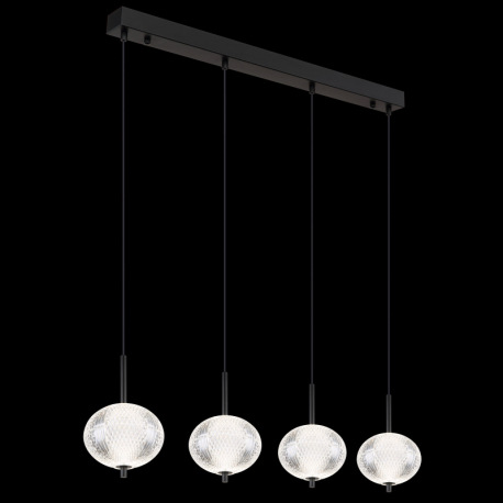 Závesné svietidlo, kov čierny matný, číry akryl, kábel PVC čierny, niekoľko úrovní pomocou nástennéh 2