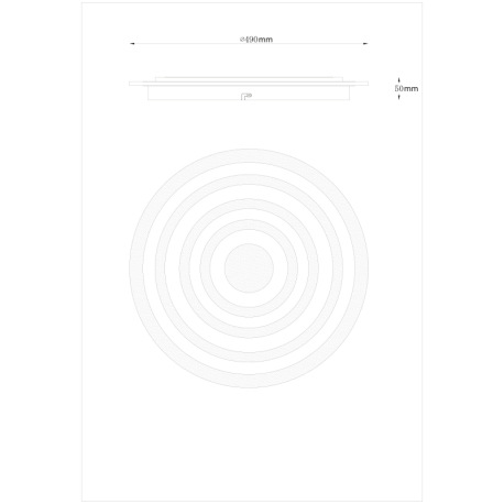 Stropné svietidlo, kov biely, akryl biely, ø: 490 mm, V: 50 mm, vrátane LED 40W 230V, zdroj 5200lm, 4
