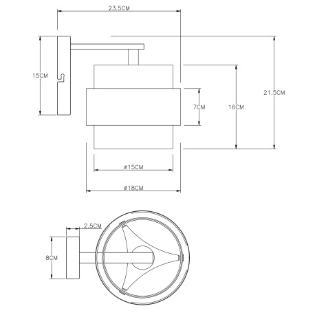 Nástenné svietidlo, kov čierny matný, sklo, mosadz, smer svetla nadol, ŠxV: 180x215mm, H: 235mm, bez 15