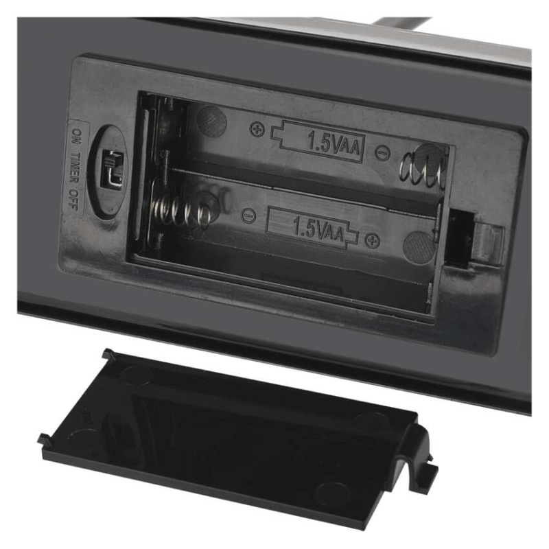 LED svietnik kovový čierny, 40 cm, 2x AA, vnútorný, teplá biela 8