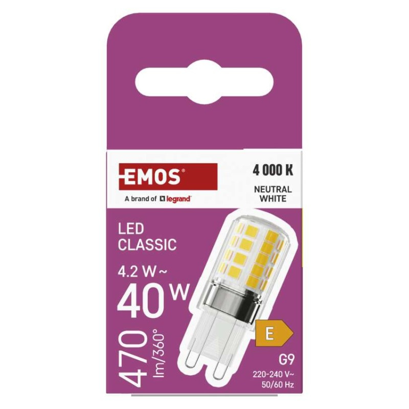 LED žiarovka Classic JC / G9 / 4,2 W (40 W) / 470 lm / Neutrálna biela 6