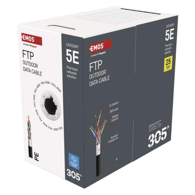 Datový kábel FTP 5E, outdoor, 305m 7
