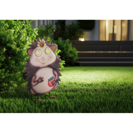 Solárne svietidlo kovové hnedé/viacfarebné matné, plast čierny matný, vypínač, batéria súčasťou bale 6