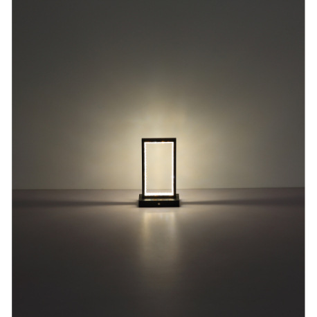 Nabíjateľná stolová lampa, kov čierny, akryl, kábel PVC čierny, dotykové zapnutie/vypnutie, plynulý 9