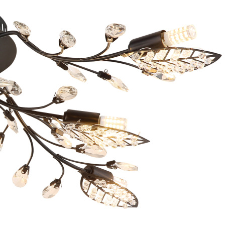 Stropné svietidlo, kov čierny matný, číre akrylové krištále, číry akrylový dekor, ø 760 mm, V: 250 m 4