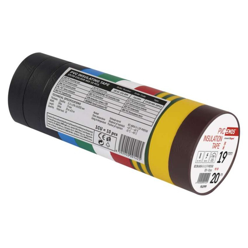 Izolačná páska PVC 19mm / 20m farebný mix 1