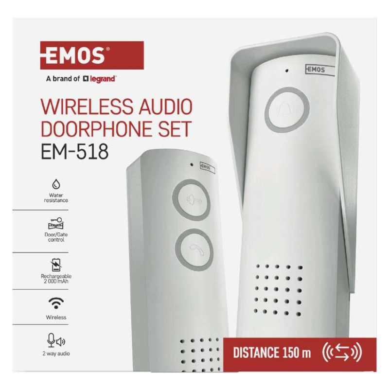 Bezdrôtová sada domáceho audio vrátnika H1087, 1 účastník 9