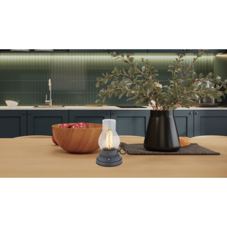 Dekoratívne svietidlo, plast antracit matný, číre sklo, plast jantárový, dotykový stmievač, bez adap 13