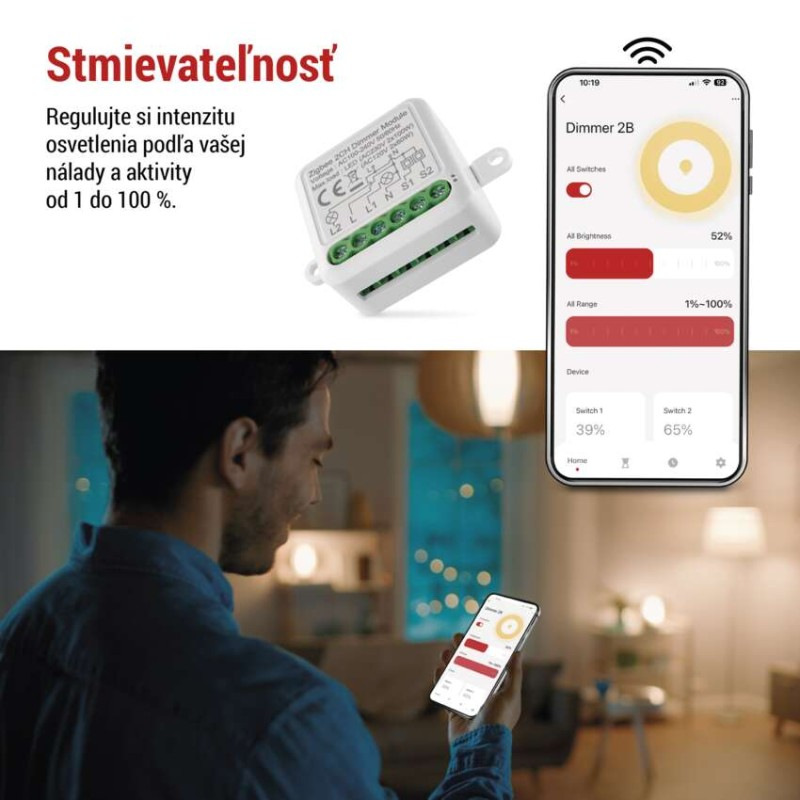 GoSmart modul stmievania IP-2112DZ, ZigBee, 2-kanálový 5