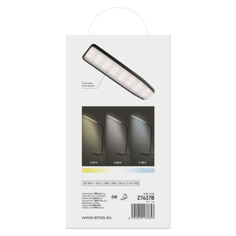 LED stolná lampa OSCAR, čierna 11