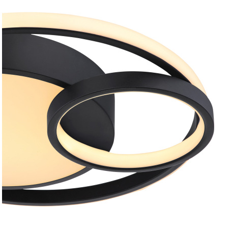 Stropné svietidlo, kov čierny matný, plast opál, Ø:405, V:100, vrátane 1xLED 36W 230V, zdroj 3800lm, 3