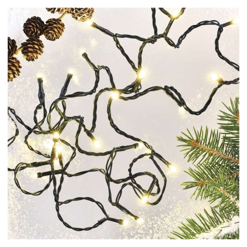 LED vianočná reťaz, 8 m, vonkajšia aj vnútorná, teplá biela, časovač 3