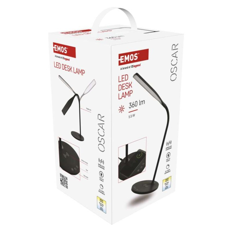 LED stolná lampa OSCAR, čierna 12