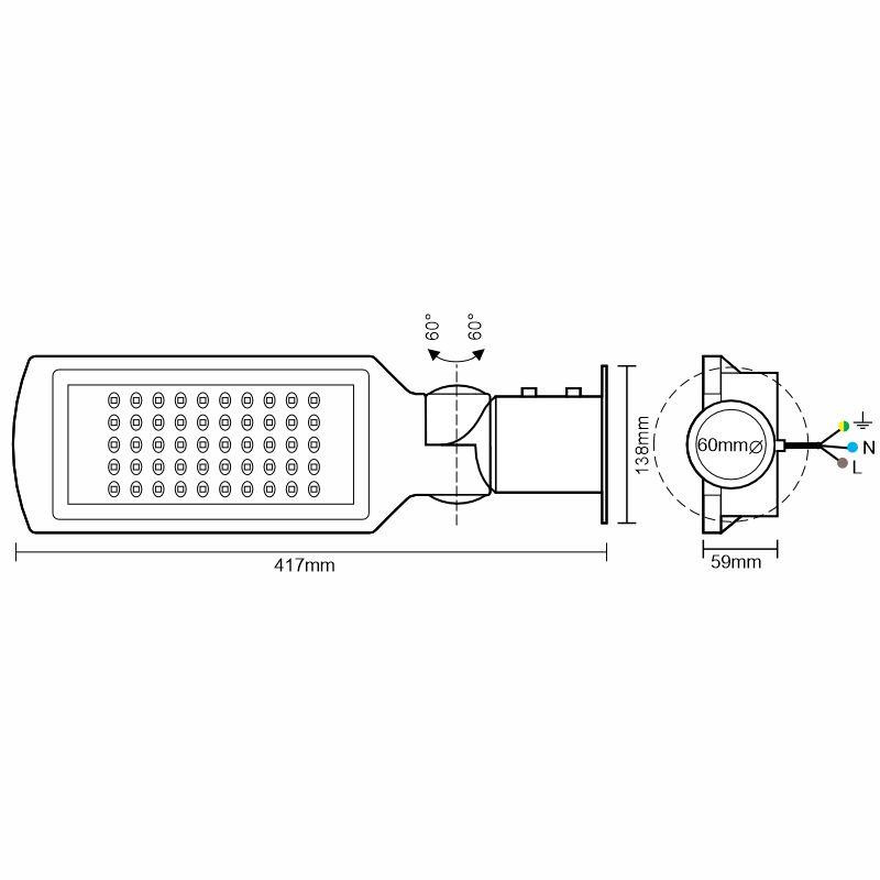 LED pouličné svietidlo so senzorom 50W / 4000K - LSL322HS 1