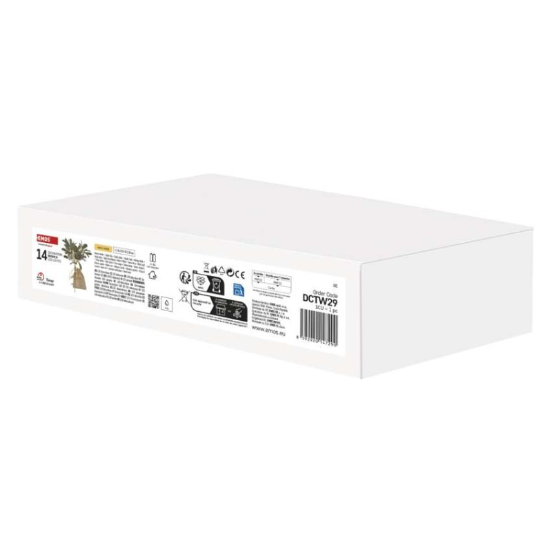 LED dekorácia - vetvička jmelí, 2x AA, teplá bílá, časovač 2