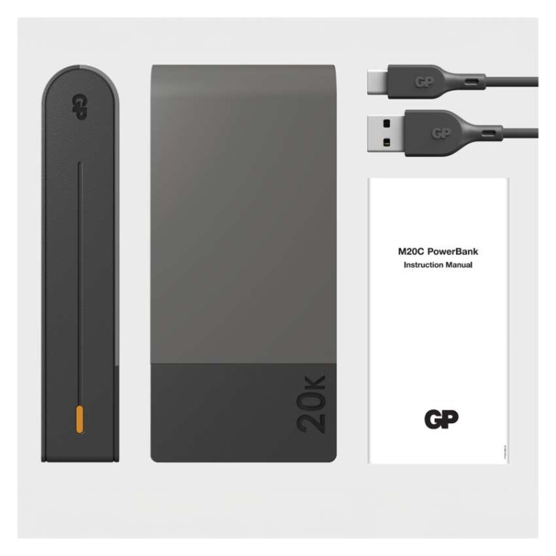Power bank GP M2+ Series, 20 000 mAh, 22,5 W, šedá 6