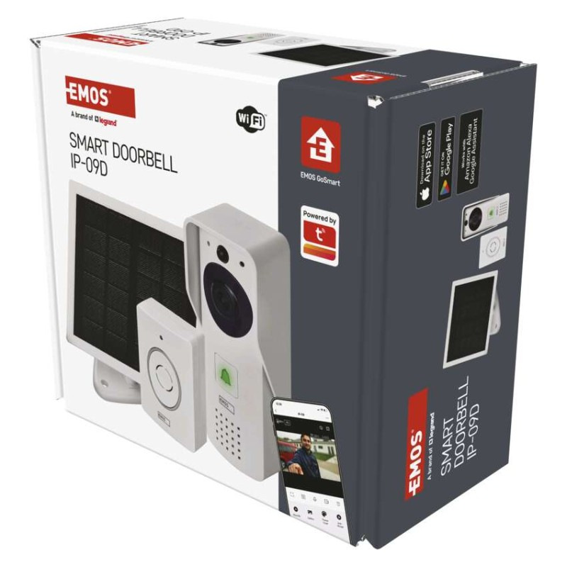 GoSmart Domový bezdrôtový batériový videozvonček IP-09D s WiFi a solárnym panelom 4