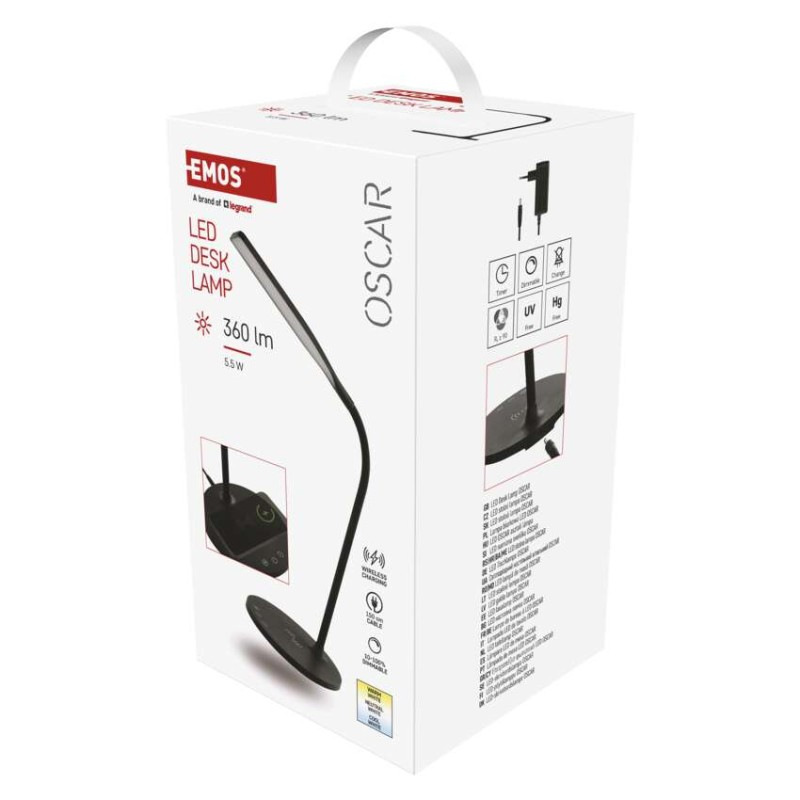 LED stolná lampa OSCAR, čierna 3