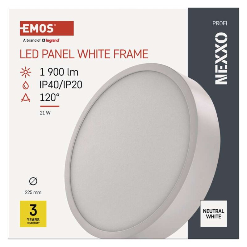 LED povrchové svietidlo NEXXO, okrúhle, biele, 21W, neutrálna biela 8