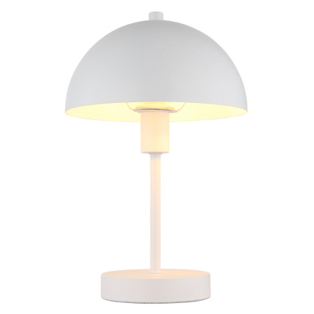 Stolové svietidlo, kov biely matný, kábel PVC biely, kolískový vypínač na kábli, ø: 200mm, V: 310mm, 9