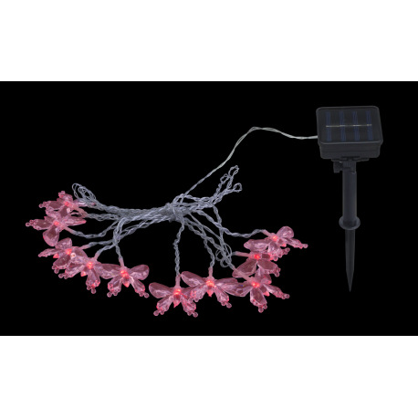 Solárne svietidlo, plast čierny, plast transparentný, dĺžka 4,6 m, IP44, menič farieb, akumlátor AA 13