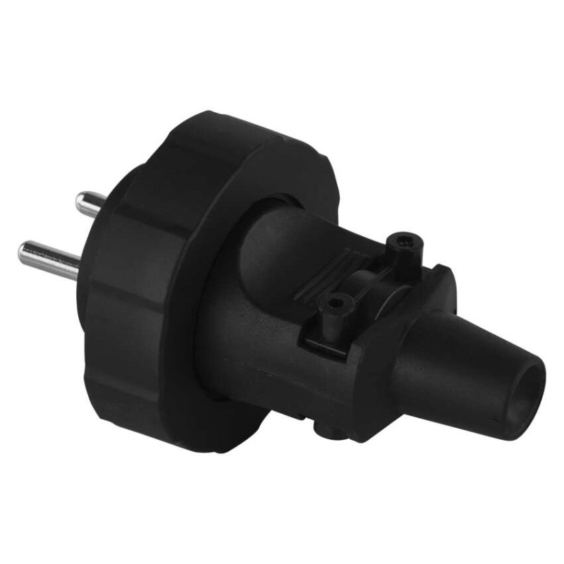 Gumová vidlica pre predlžovací kábel, čierna 6