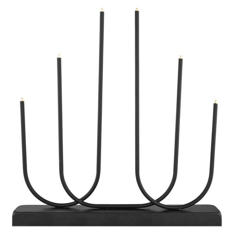 LED svietnik kovový čierny, 40 cm, 2x AA, vnútorný, teplá biela 1