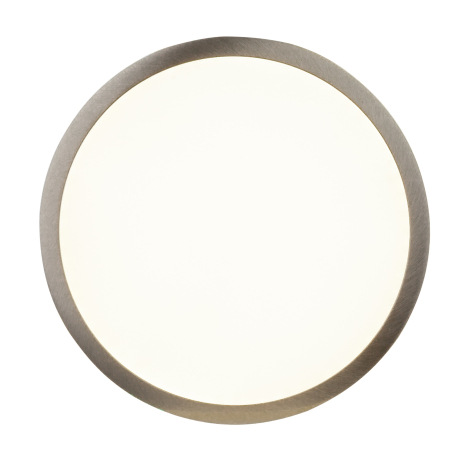 Stropné svietidlo, hliník matný nikel, akryl opálový, stmievateľné, D: 145, H: 26, vrátane 1xLED 15W 2