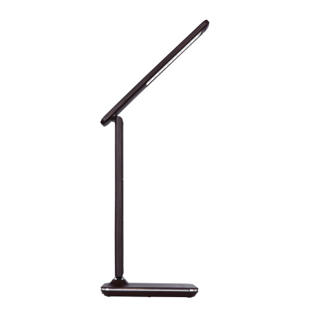 Stolová lampa, plast hnedý, imitácia kože, chróm, čas, dátum, teplomer, stmievateľné, fixácia farieb 2
