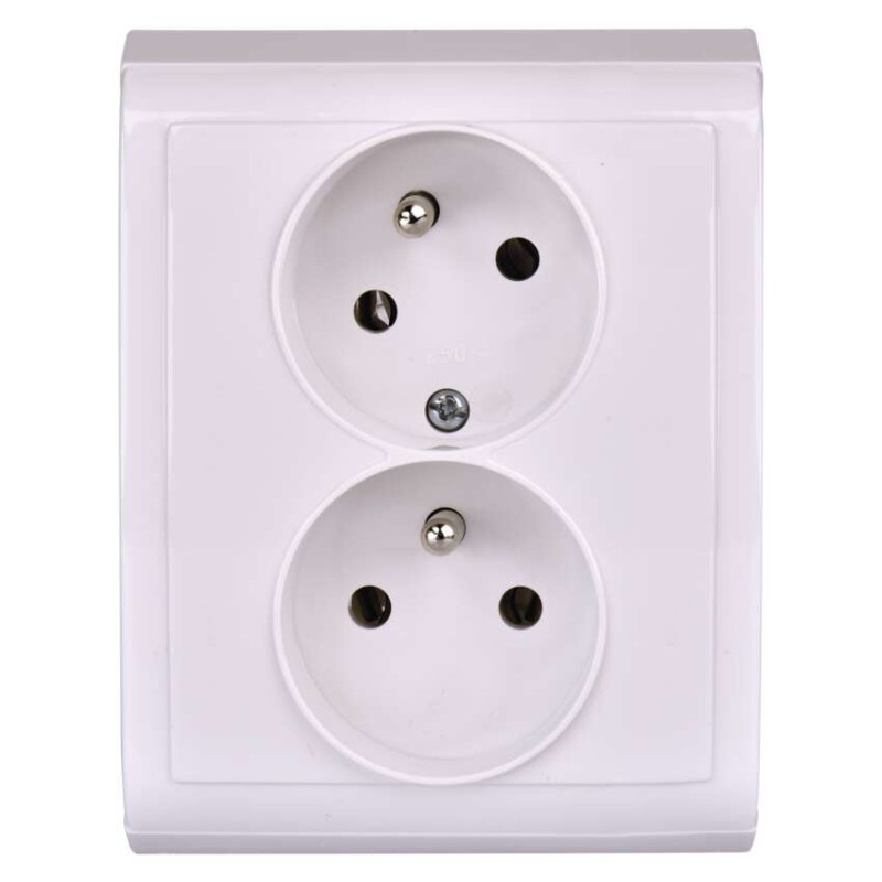 Zásuvka dvojitá PRAKTIK 4FN15088.901, biela